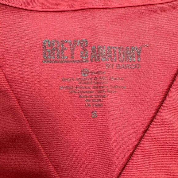 Grey's Anatomy By Barco Scrub Top Womens Small Pink V-Neck Medical Uniform Work - Picture 6 of 12